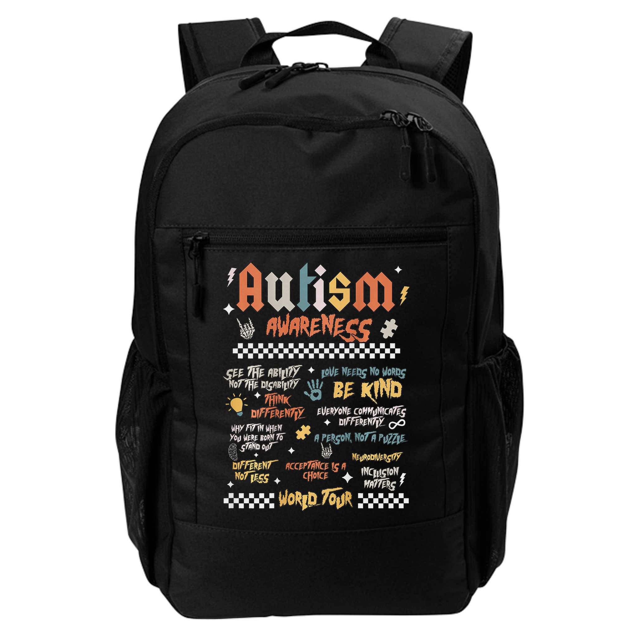 I Rock The Spectrum Autism World Autism Awareness Backpack