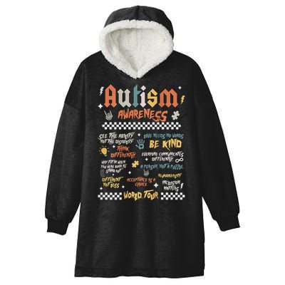 I Rock The Spectrum Autism World Autism Awareness Hooded Wearable Blanket