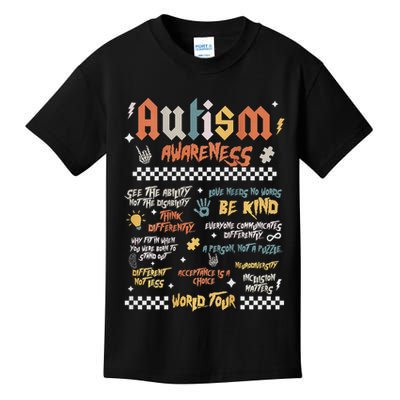 I Rock The Spectrum Autism World Autism Awareness Kids T-Shirt