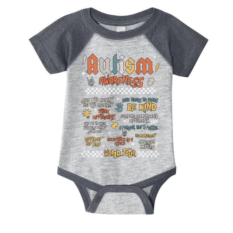 I Rock The Spectrum Autism World Autism Awareness Infant Baby Jersey Bodysuit