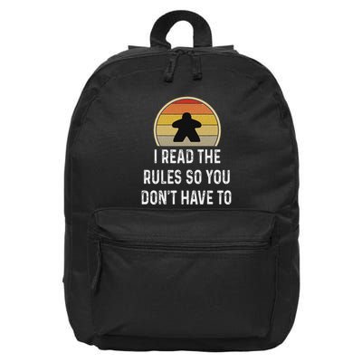 I Read The Rules Funny Board Game Gift Boardgame Lover 16 in Basic Backpack