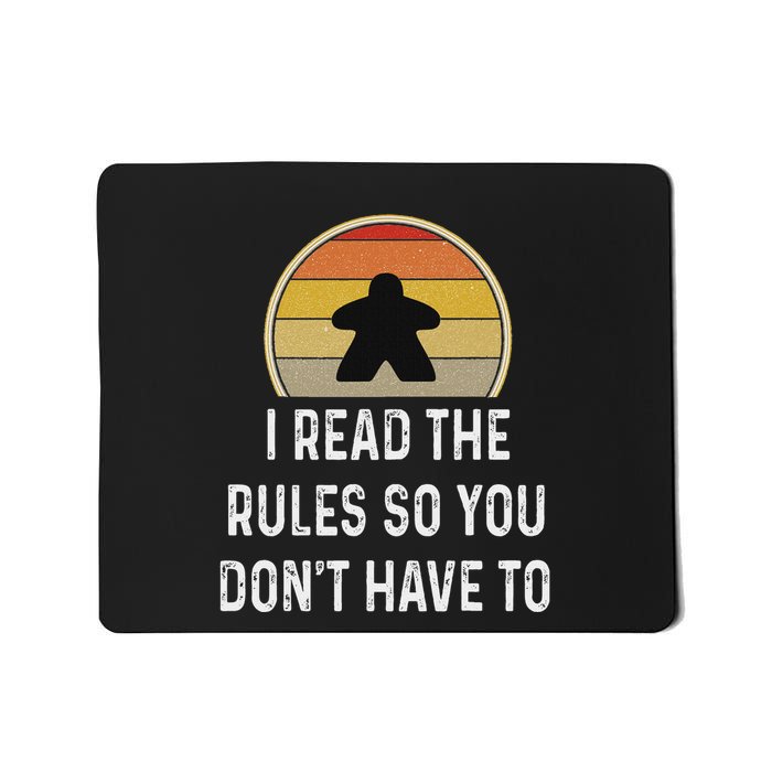I Read The Rules Funny Board Game Gift Boardgame Lover Mousepad