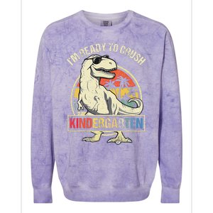 I'm Ready To Crush Kindergarten Dinosaur Back To School Colorblast Crewneck Sweatshirt