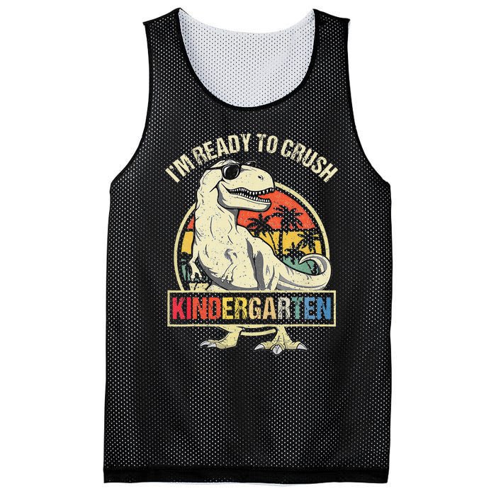 I'm Ready To Crush Kindergarten Dinosaur Back To School Mesh Reversible Basketball Jersey Tank