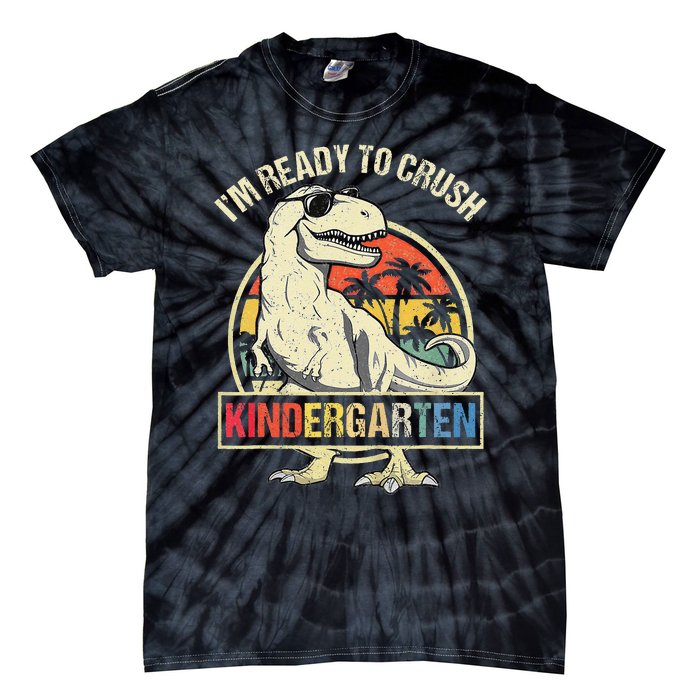 I'm Ready To Crush Kindergarten Dinosaur Back To School Tie-Dye T-Shirt