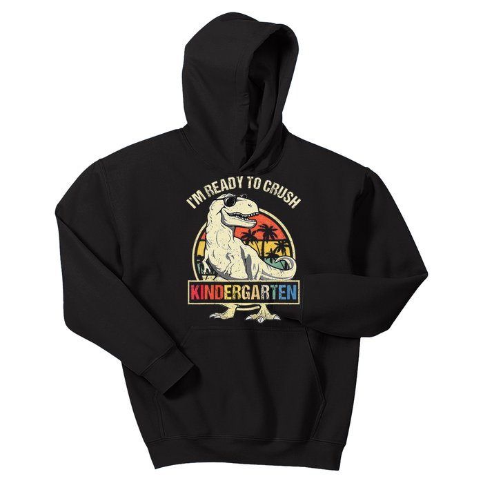 I'm Ready To Crush Kindergarten Dinosaur Back To School Kids Hoodie