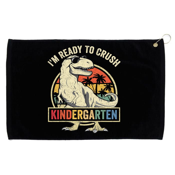 Im Ready To Crush Kindergarten Back To School Dinosaur Kids Gift Grommeted Golf Towel