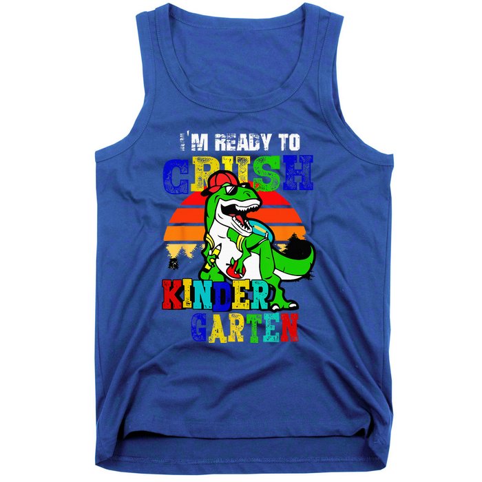 Im Ready To Crush Kindergarten TRex Dinosaur Back To School Tank Top