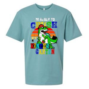 Im Ready To Crush Kindergarten TRex Dinosaur Back To School Sueded Cloud Jersey T-Shirt