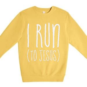 I Run Towards Jesus Christian Premium Crewneck Sweatshirt