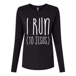 I Run Towards Jesus Christian Womens Cotton Relaxed Long Sleeve T-Shirt