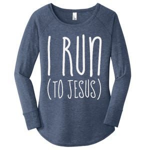 I Run Towards Jesus Christian Women's Perfect Tri Tunic Long Sleeve Shirt