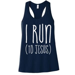 I Run Towards Jesus Christian Women's Racerback Tank