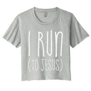 I Run Towards Jesus Christian Women's Crop Top Tee