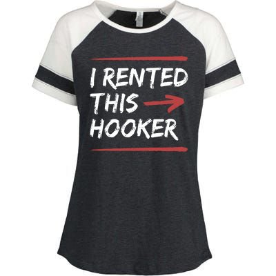 I Rented This Hooker Offensive Funny Enza Ladies Jersey Colorblock Tee