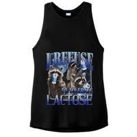 I Refuse To Tolerate Lactose Racoon Meme Lactose Intolerant Ladies PosiCharge Tri-Blend Wicking Tank