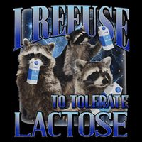 I Refuse To Tolerate Lactose Racoon Meme Lactose Intolerant Full-Length Apron With Pockets