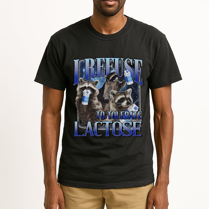 I Refuse To Tolerate Lactose Racoon Meme Lactose Intolerant Tall T-Shirt