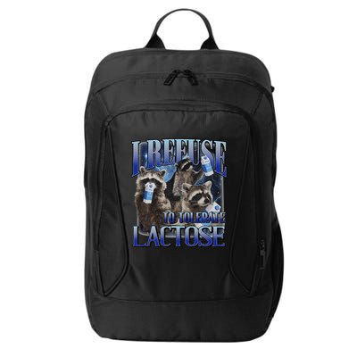 I Refuse To Tolerate Lactose Racoon Meme Lactose Intolerant City Backpack