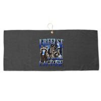 I Refuse To Tolerate Lactose Racoon Meme Lactose Intolerant Large Microfiber Waffle Golf Towel