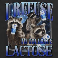I Refuse To Tolerate Lactose Racoon Meme Lactose Intolerant 25L Jumbo Tote