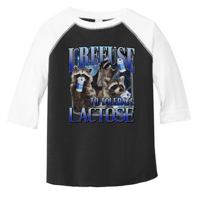 I Refuse To Tolerate Lactose Racoon Meme Lactose Intolerant Toddler Fine Jersey T-Shirt