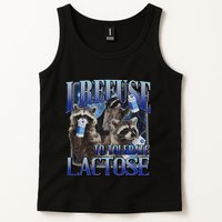 I Refuse To Tolerate Lactose Racoon Meme Lactose Intolerant Tank Top
