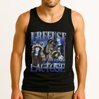 I Refuse To Tolerate Lactose Racoon Meme Lactose Intolerant Tank Top
