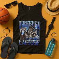 I Refuse To Tolerate Lactose Racoon Meme Lactose Intolerant Tank Top