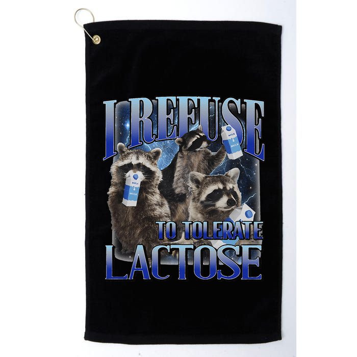 I Refuse To Tolerate Lactose Racoon Meme Lactose Intolerant Golf Towel