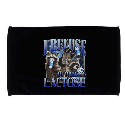 I Refuse To Tolerate Lactose Racoon Meme Lactose Intolerant Microfiber Hand Towel