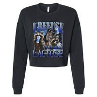 I Refuse To Tolerate Lactose Racoon Meme Lactose Intolerant Cropped Pullover Crew