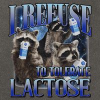 I Refuse To Tolerate Lactose Racoon Meme Lactose Intolerant Cotton Canvas Backpack