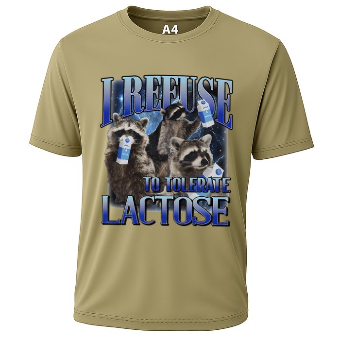 I Refuse To Tolerate Lactose Racoon Meme Lactose Intolerant Performance Shirt