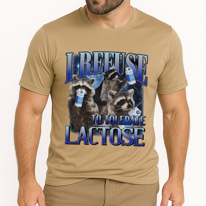 I Refuse To Tolerate Lactose Racoon Meme Lactose Intolerant Performance Shirt