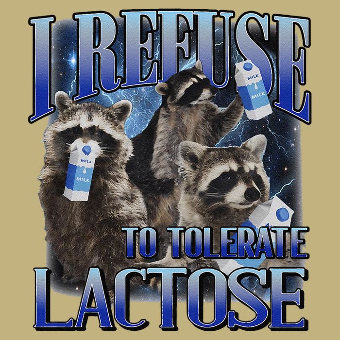 I Refuse To Tolerate Lactose Racoon Meme Lactose Intolerant Performance Shirt