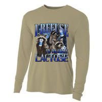 I Refuse To Tolerate Lactose Racoon Meme Lactose Intolerant Cooling Performance Long Sleeve Crew