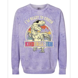 I'm Ready To Crush Kindergarten Dinosaur Back To School Colorblast Crewneck Sweatshirt