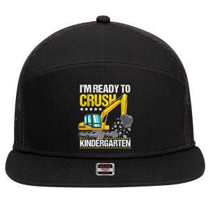 Im Ready To Crush Kindergarten Construction Vehicle Boy 7 Panel Mesh Trucker Snapback Hat