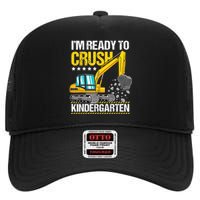 Im Ready To Crush Kindergarten Construction Vehicle Boy High Crown Mesh Back Trucker Hat