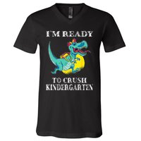 I'm Ready To Crush Kindergarten Trex Dinosaur Back To School V-Neck T-Shirt