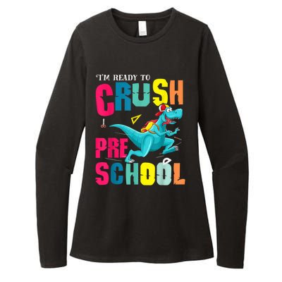 Im Ready To Crush Preschool Trex Dinosaur Back To School Womens CVC Long Sleeve Shirt