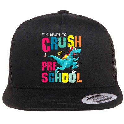 Im Ready To Crush Preschool Trex Dinosaur Back To School Flatbill Hat