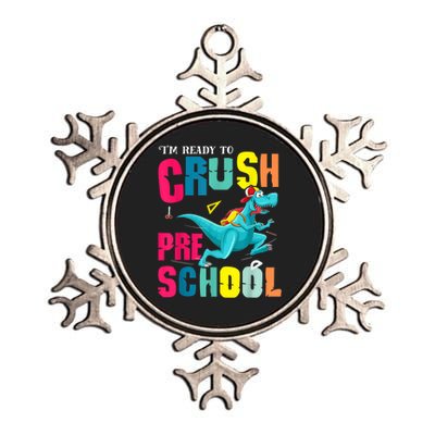 Im Ready To Crush Preschool Trex Dinosaur Back To School Metallic Star Ornament