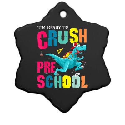 Im Ready To Crush Preschool Trex Dinosaur Back To School Ceramic Star Ornament