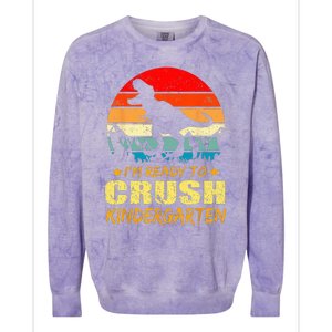 I'm Ready To Crush Kindergarten TRex Dinosaur Back To School Colorblast Crewneck Sweatshirt