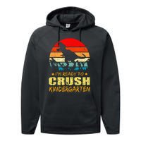 I'm Ready To Crush Kindergarten TRex Dinosaur Back To School Performance Fleece Hoodie