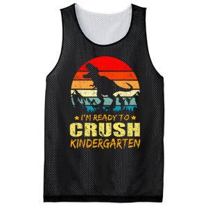 I'm Ready To Crush Kindergarten TRex Dinosaur Back To School Mesh Reversible Basketball Jersey Tank