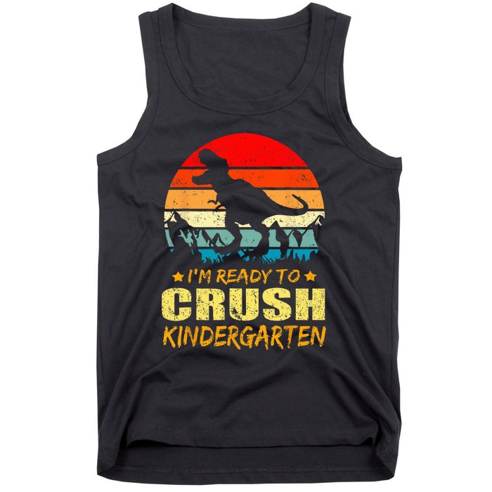 I'm Ready To Crush Kindergarten TRex Dinosaur Back To School Tank Top