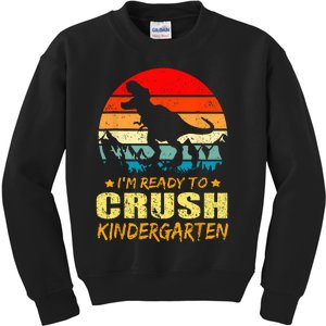 I'm Ready To Crush Kindergarten TRex Dinosaur Back To School Kids Sweatshirt